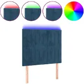 vidaXL Hoofdbord LED 90x5x118/128 cm fluweel donkerblauw