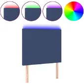 vidaXL Hoofdbord LED 90x5x118/128 cm stof blauw