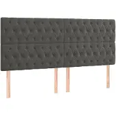 vidaXL Hoofdbord donkergrijs 180x7x118/128 cm Fluweel