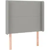 vidaXL Hoofdbord met randen 93x16x118/128 cm stof lichtgrijs