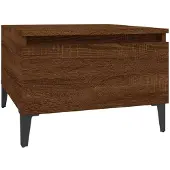 vidaXL Bijzettafel 50x46x35 cm bewerkt hout bruin eikenkleur
