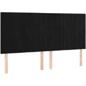 vidaXL Hoofdbord zwart 200x5x118/128 cm fluweel
