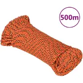 vidaXL Boottouw 3 mm 500 m polypropyleen oranje