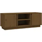vidaXL Tv-meubel 110x35x40,5 cm massief grenenhout honingbruin