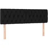 vidaXL Hoofdborden 160x7x78/88 cm stof zwart