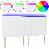 vidaXL Hoofdbord LED 180x5x118/128 cm kunstleer wit