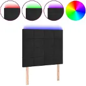 vidaXL Hoofdbord LED 80x5x118/128 cm fluweel zwart