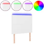 vidaXL Hoofdbord LED 90x5x118/128 cm kunstleer wit