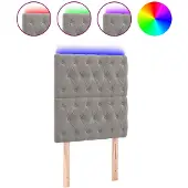 vidaXL Hoofdbord LED 80x7x118/128 cm fluweel lichtgrijs