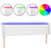 vidaXL Hoofdbord LED 163x16x78/88 cm kunstleer wit