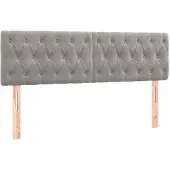 vidaXL Hoofdborden 160x7x78/88 cm fluweel lichtgrijs