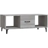 vidaXL Salontafel 102x50x40 cm bewerkt hout grijs sonoma eikenkleurig