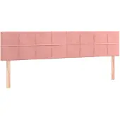 vidaXL Hoofdborden 180x5x78/88 cm fluweel roze