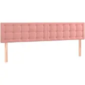 vidaXL Hoofdborden 160x5x78/88 cm fluweel roze