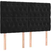 vidaXL Hoofdbord zwart 160x7x118/128 cm fluweel