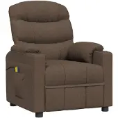 vidaXL Massagestoel stof bruin