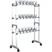 vidaXL Schoenenrek met wieltjes 66x27x100 cm zilverkleurig