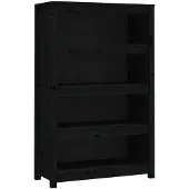 vidaXL Boekenkast 80x35x126 cm massief grenenhout zwart