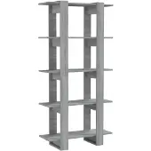 vidaXL Boekenkast/kamerscherm 80x30x160 cm bewerkt hout grijs sonoma
