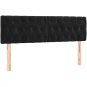 vidaXL Hoofdborden 144x7x78/88 cm fluweel zwart