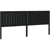 vidaXL Hoofdbord 205,5x4x100 cm massief grenenhout zwart