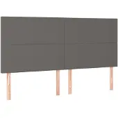 vidaXL Hoofdbord grijs 200x5x118/128 cm kunstleer