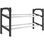 vidaXL Schoenenrek met 2 schappen verlengbaar 119x24x37 cm