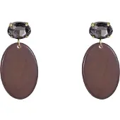 Go Dutch Label Oorknoppen steentje resin ovaal Zwart
