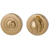 Hardbrass Nika toilet-/badkamersluiting rond 8mm - messing ongelakt