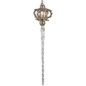 Clayre & Eef Kersthanger Ijspegel 20 cm Goudkleurig Glas Kerstboomversiering Goudkleurig Kerstboomversiering