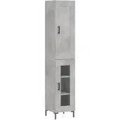 vidaXL Hoge kast 34,5x34x180 cm bewerkt hout betongrijs