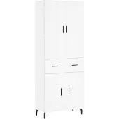 vidaXL Hoge kast 69,5x34x180 cm bewerkt hout wit
