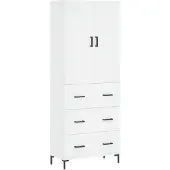 vidaXL Hoge kast 69,5x34x180 cm bewerkt hout wit