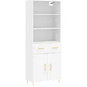 vidaXL Hoge kast 69,5x34x180 cm bewerkt hout wit