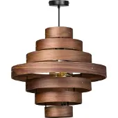 Eth Stoere hanglamp Walnut 7-rings houtbruin