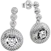Diamonfire Zilveren Oorhangers Pavégezet zirkonia Rond 808.0019.00