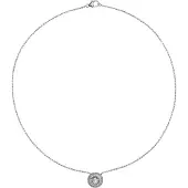 Diamonfire Zilveren Collier 43 cm met ronde Hanger Pavébezet 803.0019.43