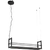 QAZQA Hanglamp zwart met rek incl. LED 3-staps dimbaar - Cage Rack