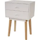 MCW Ladekast Malmö T271, bijzettafel nachtkastje kast, retro design 59x40x30cm ~ lade wit