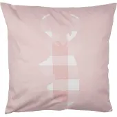 Clayre & Eef Kussenhoes 45x45 cm Roze Wit Polyester Hert Sierkussenhoes Roze Sierkussenhoes