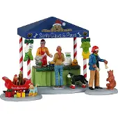 Lemax Santa Claws en Paws Set Of 3 Kersthuisje