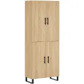 vidaXL Hoge kast 69,5x34x180 cm bewerkt hout sonoma eikenkleurig