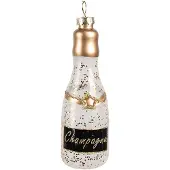 Clayre & Eef Kersthanger Fles 12 cm Goudkleurig Glas Kerstboomversiering Goudkleurig Kerstboomversiering