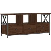 vidaXL Tv-meubel 102x33x45 cm bewerkt hout en ijzer bruin eikenkleur