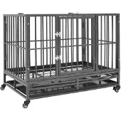 vidaXL Hondenbench met wielen 102x72x85 cm staal