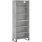 vidaXL Hoge kast 69,5x32,5x180 cm bewerkt hout betongrijs