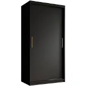 Meubella | Kledingkast mat zwart 100x62x200 schuifdeur