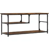 vidaXL Tv-meubel 103x38x46,5 cm bewerkt hout staal gerookt eikenkleur