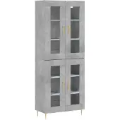 vidaXL Hoge kast 69,5x34x180 cm bewerkt hout betongrijs