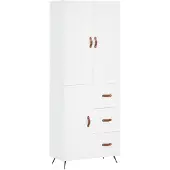 vidaXL Hoge kast 69,5x34x180 cm bewerkt hout wit